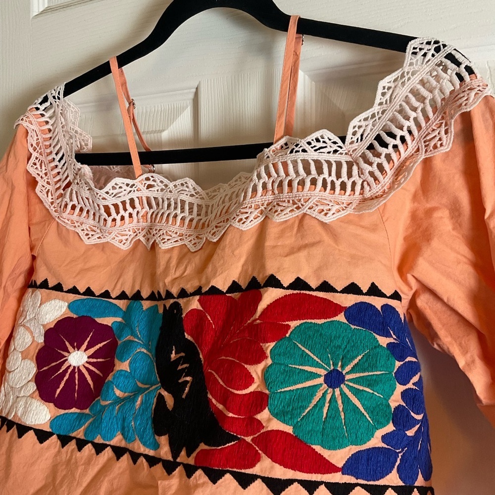 YIMAI OFF THE SHOULDER Peach Women's Top size small - Picture 4 of 12